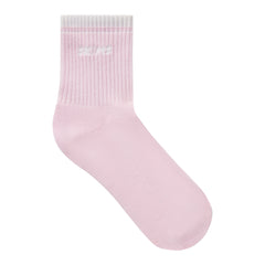 RIBBED QUARTER CREW LOGO SOCK 3-PACK | CHERRY BLOSSOM MULTI ON A MODEL | FOCUS: 0.0, 1.0, 0.9