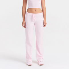 COTTON JERSEY STRAIGHT LEG PANT | CHERRY BLOSSOM ON A MODEL FRONT VIEW @ | FOCUS: 0.0, 1.0, 0.9