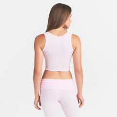 COTTON RIB TANK | CHERRY BLOSSOM ON A MODEL BACK VIEW @ | FOCUS: 0.0, 1.0, 0.9