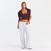 COTTON RIB TANK | CURRANT ON A MODEL FRONT VIEW @ | FOCUS: 0.0, 1.0, 0.9