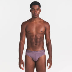 SKIMS STRETCH MENS BRIEF 3-PACK | IRIS HEATHER MULTI & LAYS FLAT ON A WHITE BACKGROUND | FLT