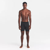 SKIMS COTTON MENS 5" BOXER BRIEF | ONYX ON A MODEL FRONT VIEW @ | FOCUS: 0.0, 1.0, 0.9