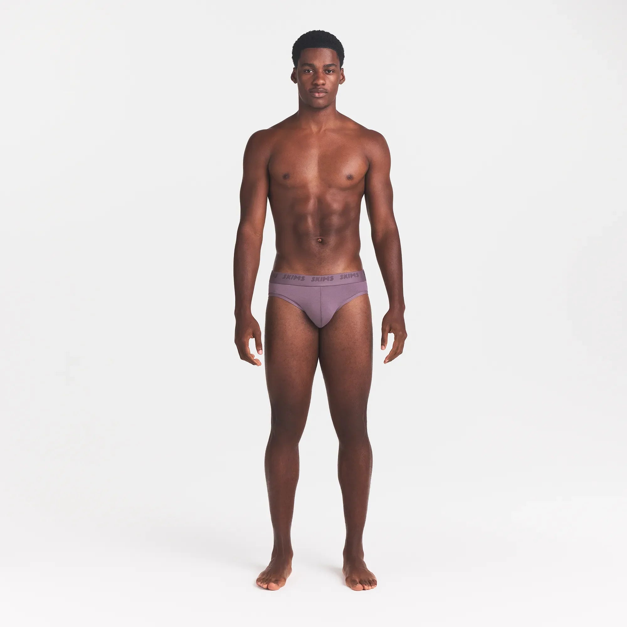 SKIMS STRETCH MENS BRIEF | IRIS ON A MODEL FRONT VIEW @ | FOCUS: 0.0, 1.0, 0.9