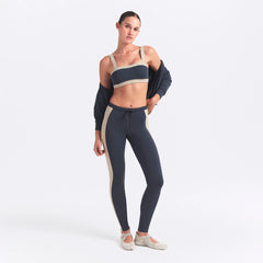 NikeSKIMS MATTE AND SHINE 26" LEGGING | DEEP ROYAL/STONE ON A MODEL FRONT VIEW @ | FOCUS: 0.0, 1.0, 0.9