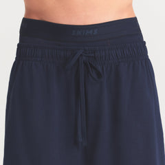 JERSEY LOUNGE MENS RELAXED SHORT | NAVY ON A MODEL SIDE VIEW @ | FOCUS: 0.0, 1.0, 0.9