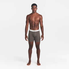 SKIMS COTTON RIB MENS 5" BOXER BRIEF | JUNGLE ON A MODEL FRONT VIEW @ | FOCUS: 0.0, 1.0, 0.9