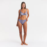STRETCH LACE BRIEF | SLATE ON A MODEL FRONT VIEW @ | FOCUS: 0.0, 1.0, 0.9