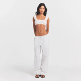 COTTON POPLIN BRALETTE | SNOW ON A MODEL FRONT VIEW @ | FOCUS: 0.0, 1.0, 0.9