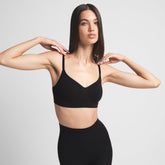 SEAMLESS SCULPT BRALETTE | ONYX ON A MODEL FRONT VIEW