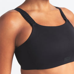 NikeSKIMS MATTE WIDE STRAP BRA | OBSIDIAN ON A MODEL FRONT VIEW