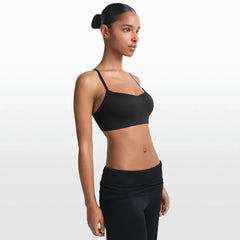 NikeSKIMS MATTE CONTOUR CAMI BRA | OBSIDIAN ON A MODEL FRONT VIEW @ | FOCUS: 0.0, 1.0, 0.9