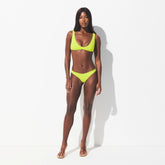 SIGNATURE SWIM PLUNGE BIKINI TOP | SPHENE ON A MODEL FRONT VIEW