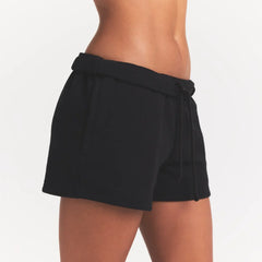 COTTON FLEECE CLASSIC SHORT | ONYX ON A MODEL SIDE VIEW @ | FOCUS: 0.0, 1.0, 0.9