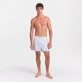 COTTON POPLIN MENS LOGO BAND BOXER | PLATINUM DOUBLE STRIPE ON A MODEL FRONT VIEW @ | FOCUS: 0.0, 1.0, 0.9