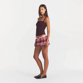 FLANNEL SLEEP CHEEKY BOXER | ULTRA PINK SANGRIA PLAID ON A MODEL | FOCUS: 0.0, 1.0, 0.9