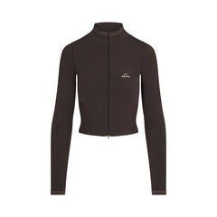 NikeSKIMS RIBBED SEAMLESS ZIP UP CROP JACKET | PHOENIX FLAT ON A WHITE BACKGROUND | FLT