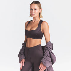 NikeSKIMS SATIN SHINE WIDE SCOOP BRA | PHOENIX ON A MODEL SIDE VIEW @ | FOCUS: 0.0, 1.0, 0.9