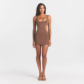 COTTON JERSEY CUT OUT MINI DRESS | JASPER ON A MODEL FRONT VIEW @ | FOCUS: 0.0, 1.0, 0.9