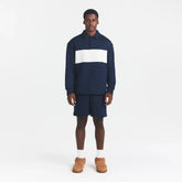 FLEECE LOUNGE MENS RUGBY POLO | NAVY ON A MODEL FRONT VIEW @ | FOCUS: 0.0, 1.0, 0.9