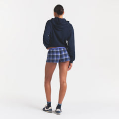 COTTON FLEECE CLASSIC HOODIE | NAVY ON A MODEL FRONT VIEW @ | FOCUS: 0.0, 1.0, 0.9