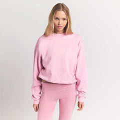 COTTON FLEECE CLASSIC CREWNECK | HALITE ON A MODEL FRONT VIEW S | FOCUS: 0.0, 1.0, 0.9