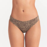 FITS EVERYBODY THONG | DESERT LEOPARD INK PRINT ON A MODEL FRONT VIEW @ | FOCUS: 0.0, 1.0, 0.9