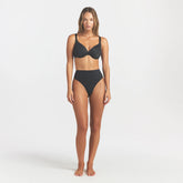 SMOOTHING INTIMATES HIGH-WAISTED THONG | ONYX ON A MODEL FRONT VIEW @ | FOCUS: 0.0, 1.0, 0.9