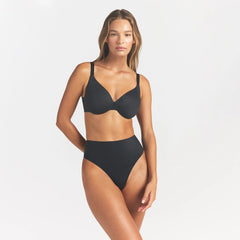 SMOOTHING INTIMATES HIGH-WAISTED THONG | ONYX ON A MODEL FRONT VIEW @ | FOCUS: 0.0, 1.0, 0.9