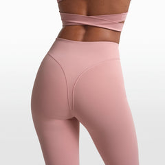 NikeSKIMS MATTE 17" V-LINE CROP LEGGING | HIMALAYAN ON A MODEL FRONT VIEW @ | FOCUS: 0.0, 1.0, 0.9