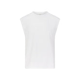 HEAVYWEIGHT COTTON MENS CROPPED TANK | CHALK FLAT ON A WHITE BACKGROUND
