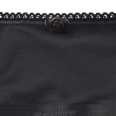 LIGHTWEIGHT COTTON LOGO PICOT SCOOP BRALETTE | SOOT TONAL ADDITIONAL FABRIC DETAILS