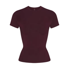 COTTON JERSEY T-SHIRT | CURRANT FLAT ON A WHITE BACKGROUND | FLT
