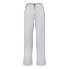 WOVEN SHINE LACE PANT | SILVER TRIPLE PINSTRIPE FLAT ON A WHITE BACKGROUND | FLT