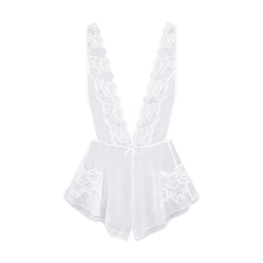 SKIMS ROMANCE TEDDY | IVORY FLAT ON A WHITE BACKGROUND | FLT