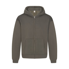 FLEECE LOUNGE MENS RELAXED ZIP UP HOODIE | JUNGLE & LAYS FLAT ON A WHITE BACKGROUND | FLT