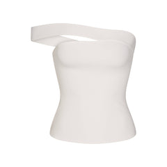 COTTON JERSEY ASYMMETRICAL TOP | MARBLE FLAT ON A WHITE BACKGROUND | FLT