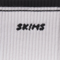RIBBED CREW LOGO SOCK 3-PACK | STONE MULTI & LAYS FLAT ON A WHITE BACKGROUND | FLT