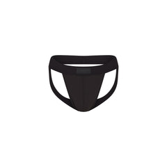 SKIMS COTTON MENS JOCKSTRAP | ONYX FLAT ON A WHITE BACKGROUND @ | FOCUS: 0.0, 1.0, 0.9