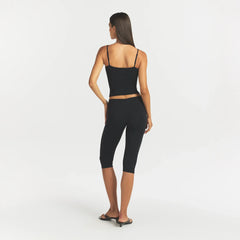 SMOOTH LAYERS SCOOP NECK CAMI | OBSIDIAN ON A MODEL BACK VIEW @ | FOCUS: 0.0, 1.0, 0.9