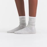 RIBBED CREW LOGO SOCK 3-PACK | CHERRY BLOSSOM MULTI ON A MODEL | FOCUS: 0.0, 1.0, 0.9