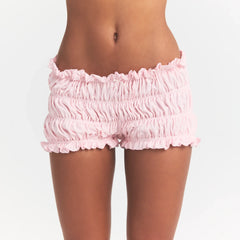 SKIMS SLEEP CAMI AND BLOOMER SET | BARELY PINK ON A MODEL FRONT VIEW @ | FOCUS: 0.0, 1.0, 0.9