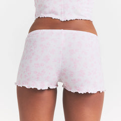 SKIMS SLEEP CAMI SET | SNOW DELICATE FLORAL PRINT ON A MODEL BACK VIEW