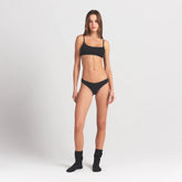 LIGHTWEIGHT COTTON THONG | SOOT TONAL ON A MODEL FRONT VIEW @ | FOCUS: 0.0, 1.0, 0.9