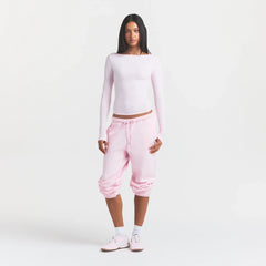 COTTON JERSEY LONG SLEEVE BOATNECK TOP | CHERRY BLOSSOM ON A MODEL FRONT VIEW @ | FOCUS: 0.0, 1.0, 0.9