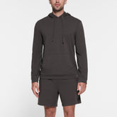 JERSEY LOUNGE MENS HOODIE | ASH ON A MODEL FRONT VIEW