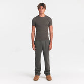 SKIMS COTTON RIB MENS T-SHIRT | JUNGLE ON A MODEL FRONT VIEW @ | FOCUS: 0.0, 1.0, 0.9