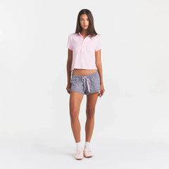 WORN IN JERSEY POLO | PEONY ON A MODEL FRONT VIEW @ | FOCUS: 0.0, 1.0, 0.9