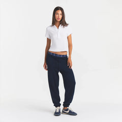 WORN IN JERSEY POLO | SNOW ON A MODEL FRONT VIEW @ | FOCUS: 0.0, 1.0, 0.9