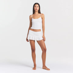 HEAVY POINTELLE CAMI | MARBLE ON A MODEL FRONT VIEW @ | FOCUS: 0.0, 1.0, 0.9