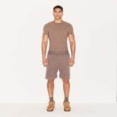 FITS EVERYBODY MENS SLIM T-SHIRT | UMBER ON A MODEL FRONT VIEW | FOCUS: 0.0, 1.0, 0.9